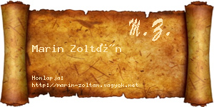 Marin Zoltán névjegykártya