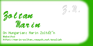 zoltan marin business card